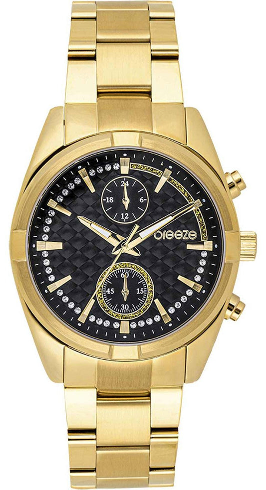 BREEZE 212501.2 Starlight Swarowski Chronograph Gold Stainless Steel Bracelet