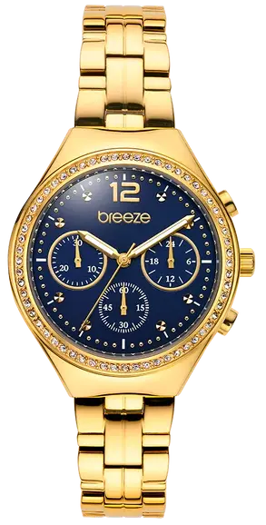BREEZE 212281.2 Prestinia Swarovski Chronograph Gold Stainless Steel Bracelet