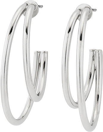 Breeze 213006.4 Hoop Earrings In Platinum Plated Silver