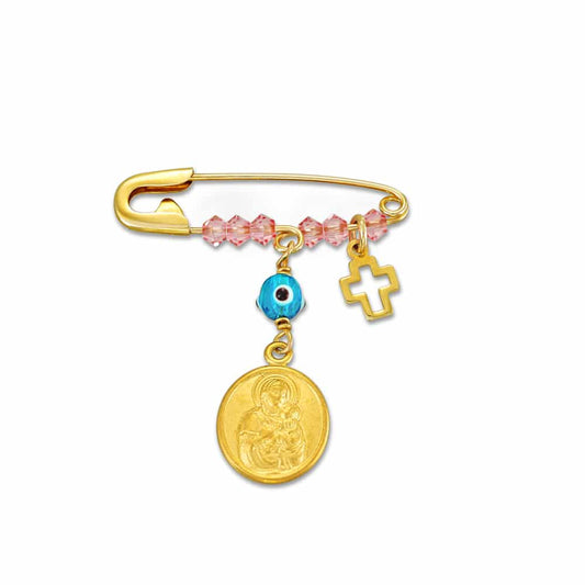 P250 Newborn Baby Boy Christ Pendant in K9 Gold