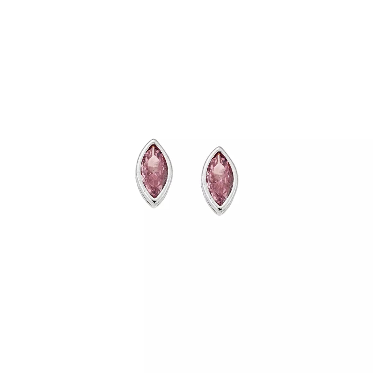 SC270-1W Stud Earrings in Platinum Plated Silver