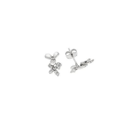 SC270-1W Stud Earrings in Platinum Plated Silver