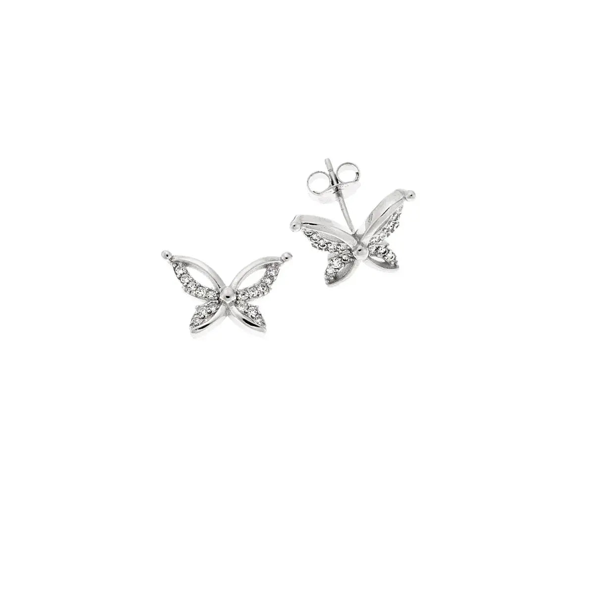 SC270-1W Stud Earrings in Platinum Plated Silver