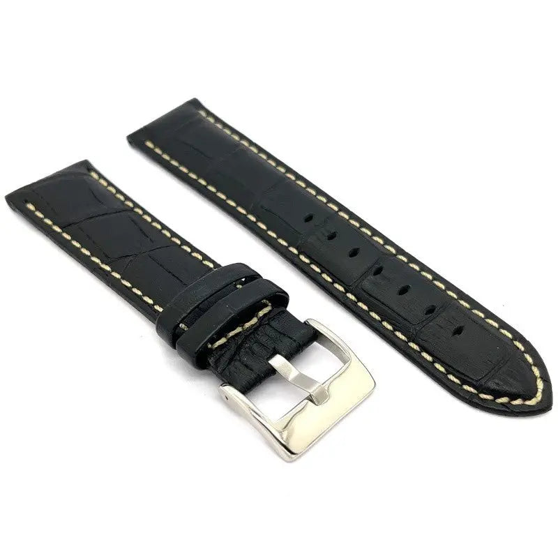 Λουρί 378.01 Black Leather Strap N24