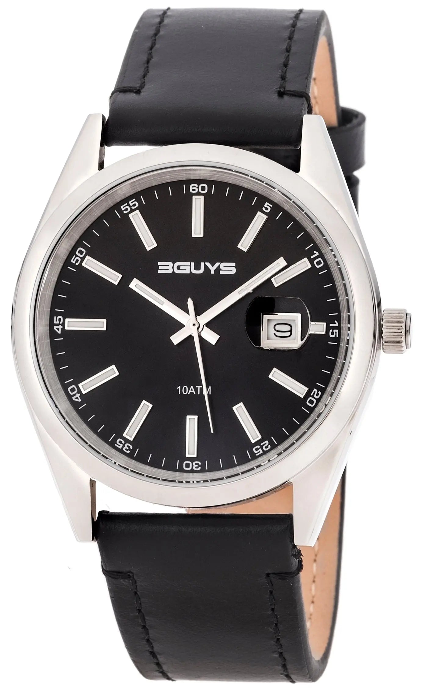 3GUYS 3G15021 Black Leather Strap