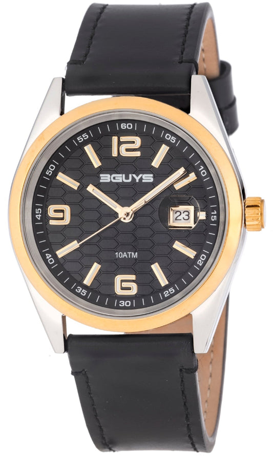 3GUYS 3G20322 Black Leather Strap