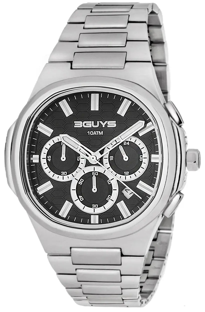 3GUYS 3G21002 Chronograph Silver Stainless Steel Bracelet