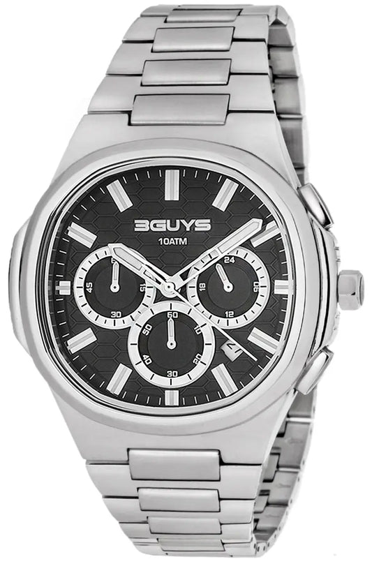 3GUYS 3G21002 Chronograph Silver Stainless Steel Bracelet