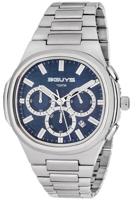 3GUYS 3G21003 Chronograph Silver Stainless Steel Bracelet