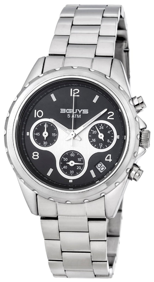 3GUYS 3G21606 Chronograph Silver Stainless Steel Bracelet