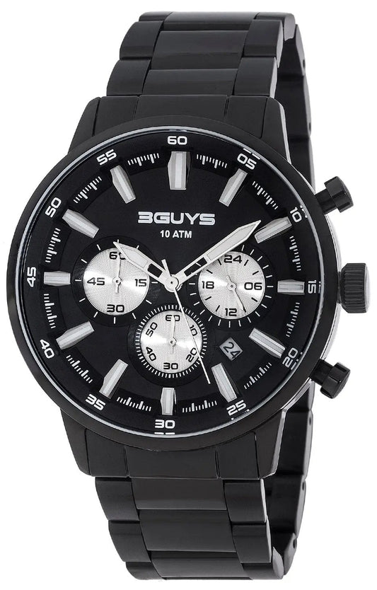 3GUYS 3G27001 Chronograph Black Stainless Steel Bracelet