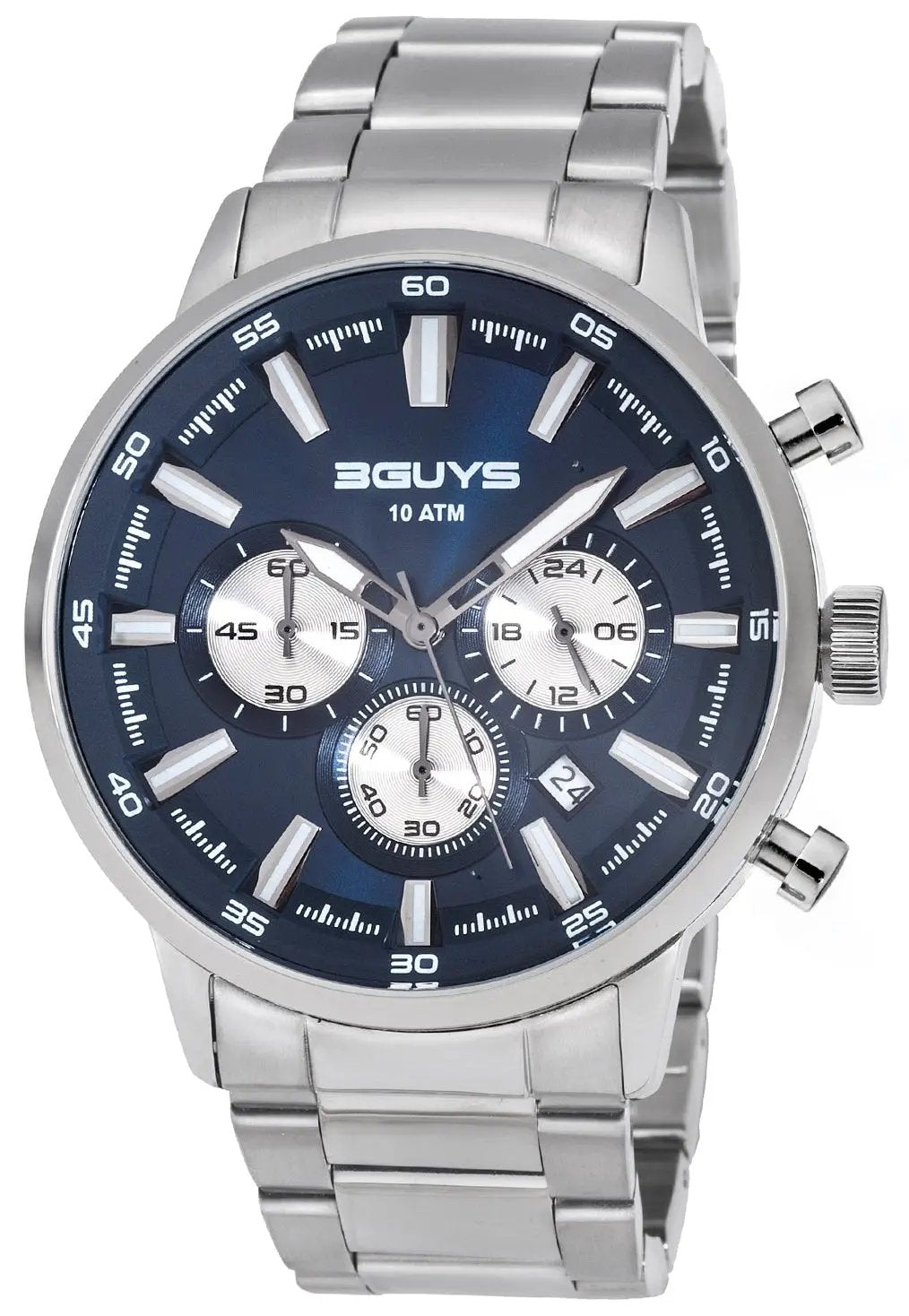 3GUYS 3G27003 Chronograph Silver Stainless Steel Bracelet