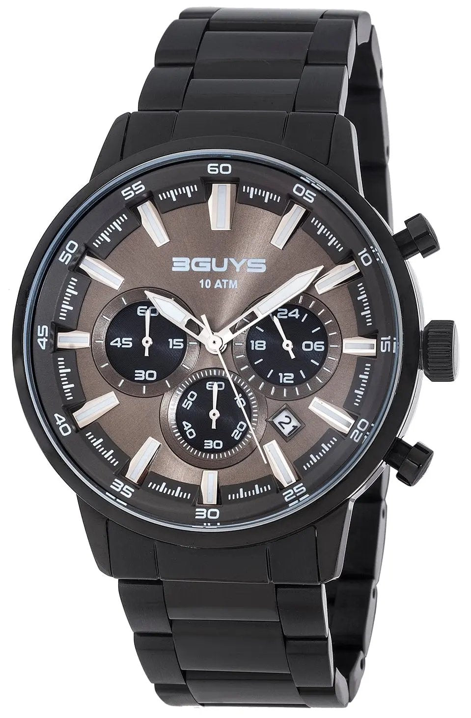 3GUYS 3G27005 Chronograph Black Stainless Steel Bracelet