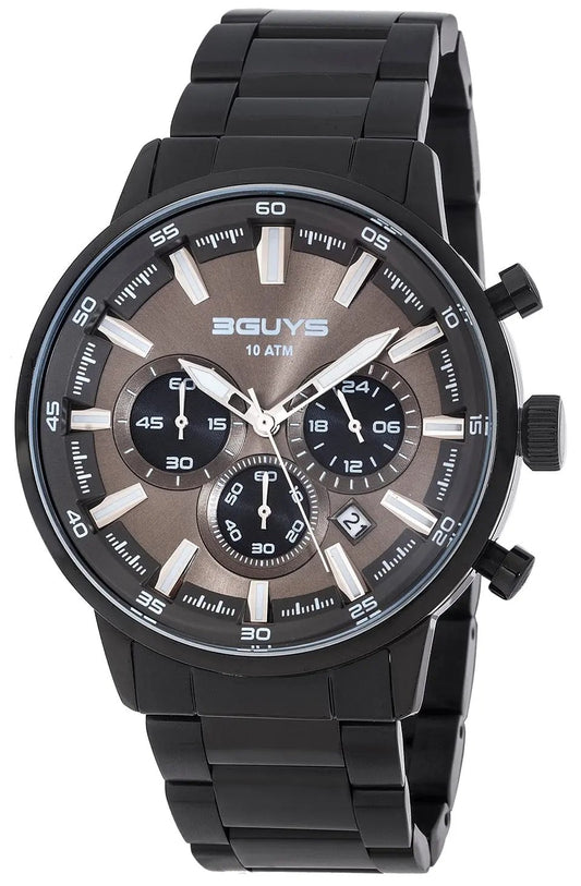 3GUYS 3G27005 Chronograph Black Stainless Steel Bracelet