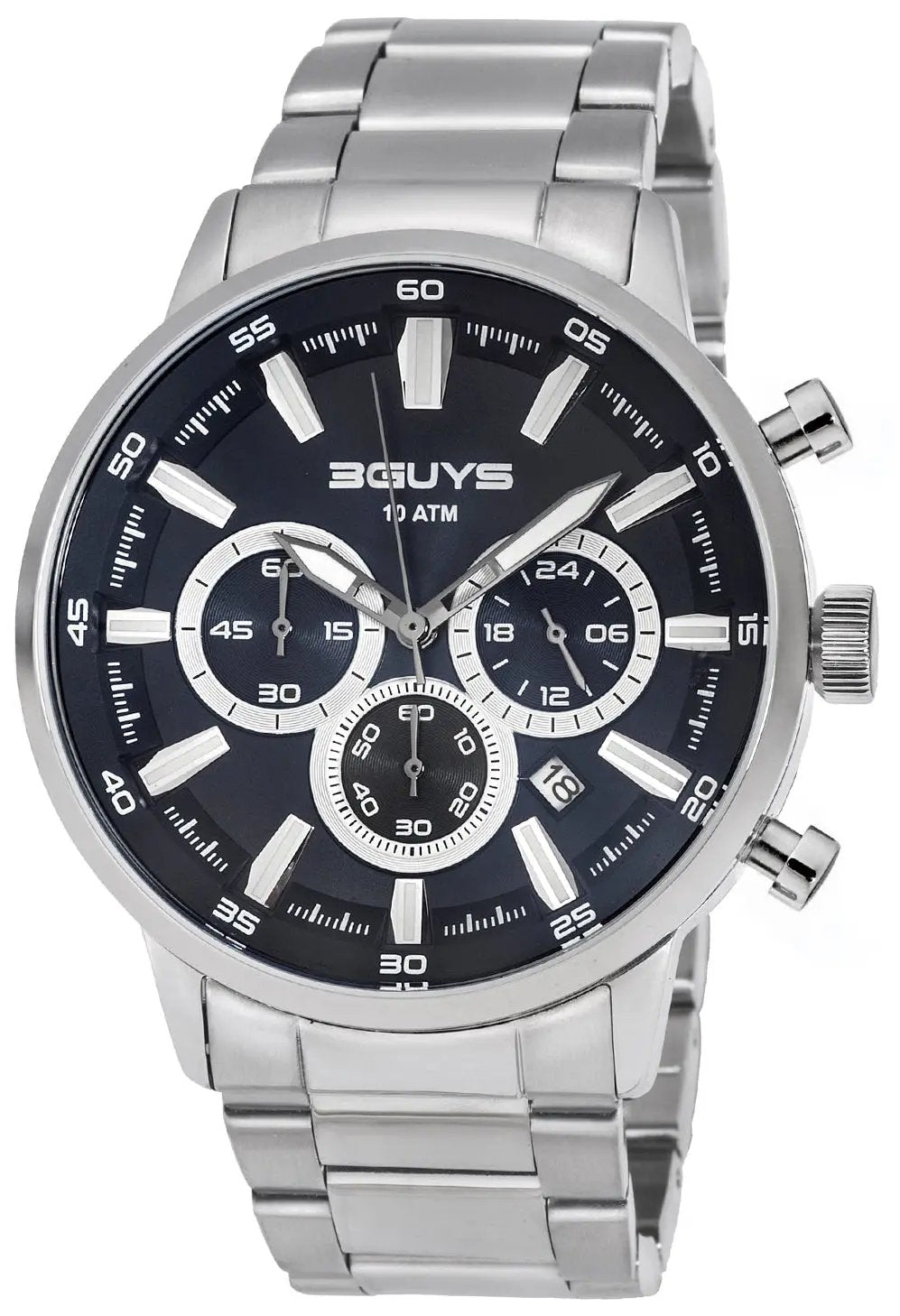 3GUYS 3G27006 Chronograph Silver Stainless Steel Bracelet
