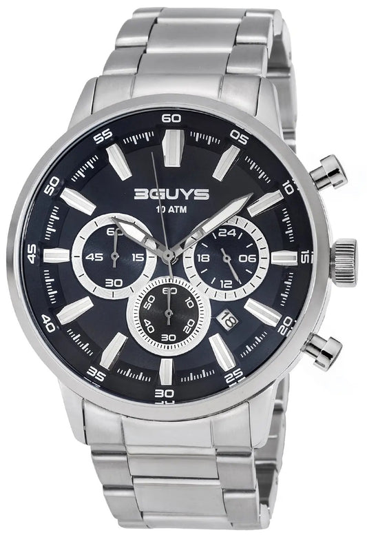 3GUYS 3G27006 Chronograph Silver Stainless Steel Bracelet