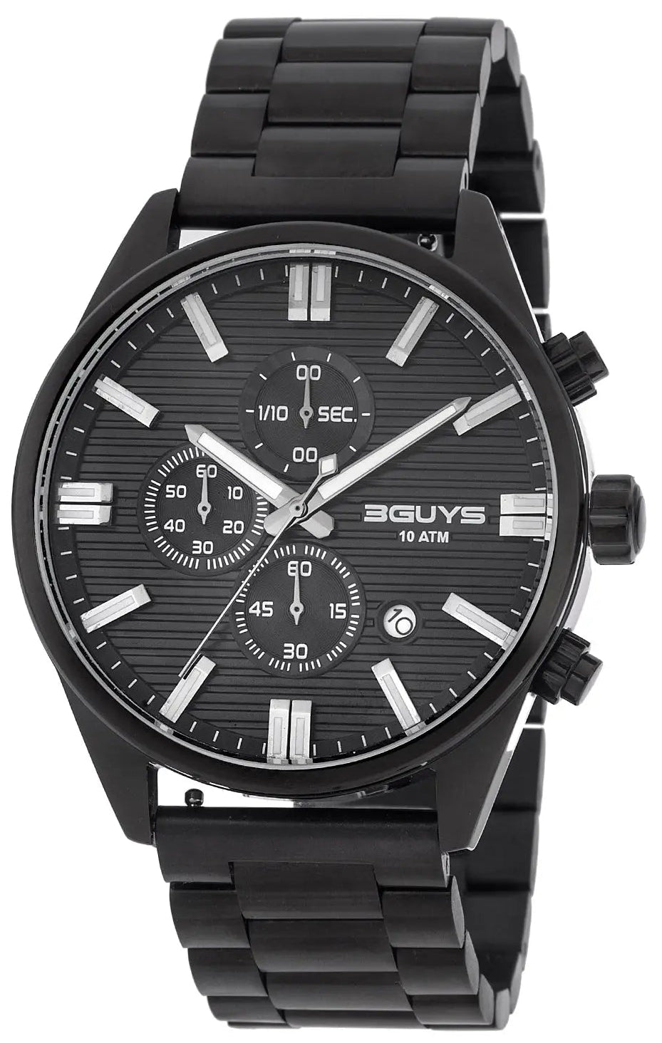 3GUYS 3G28021 Chronograph Black Stainless Steel Bracelet