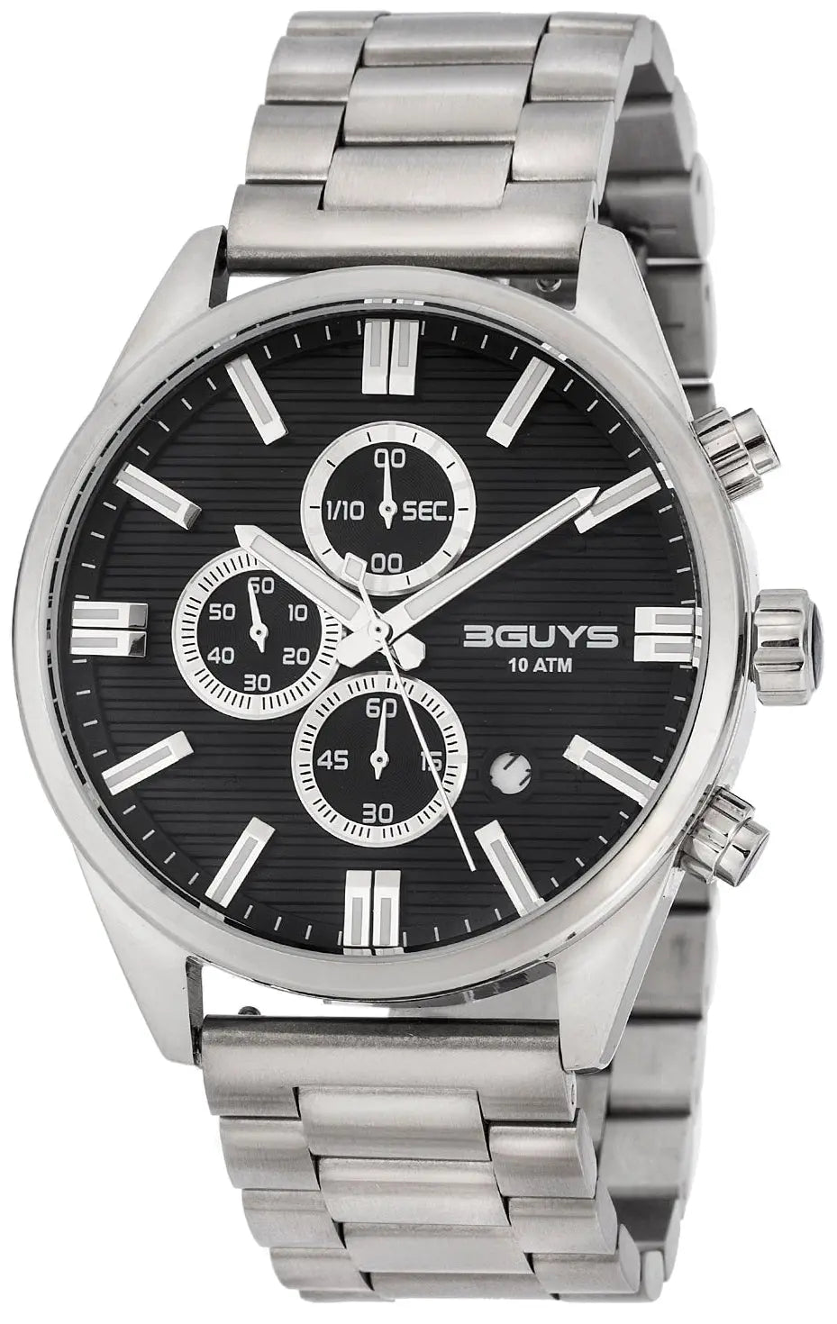 3GUYS 3G28022 Chronograph Silver Stainless Steel Bracelet