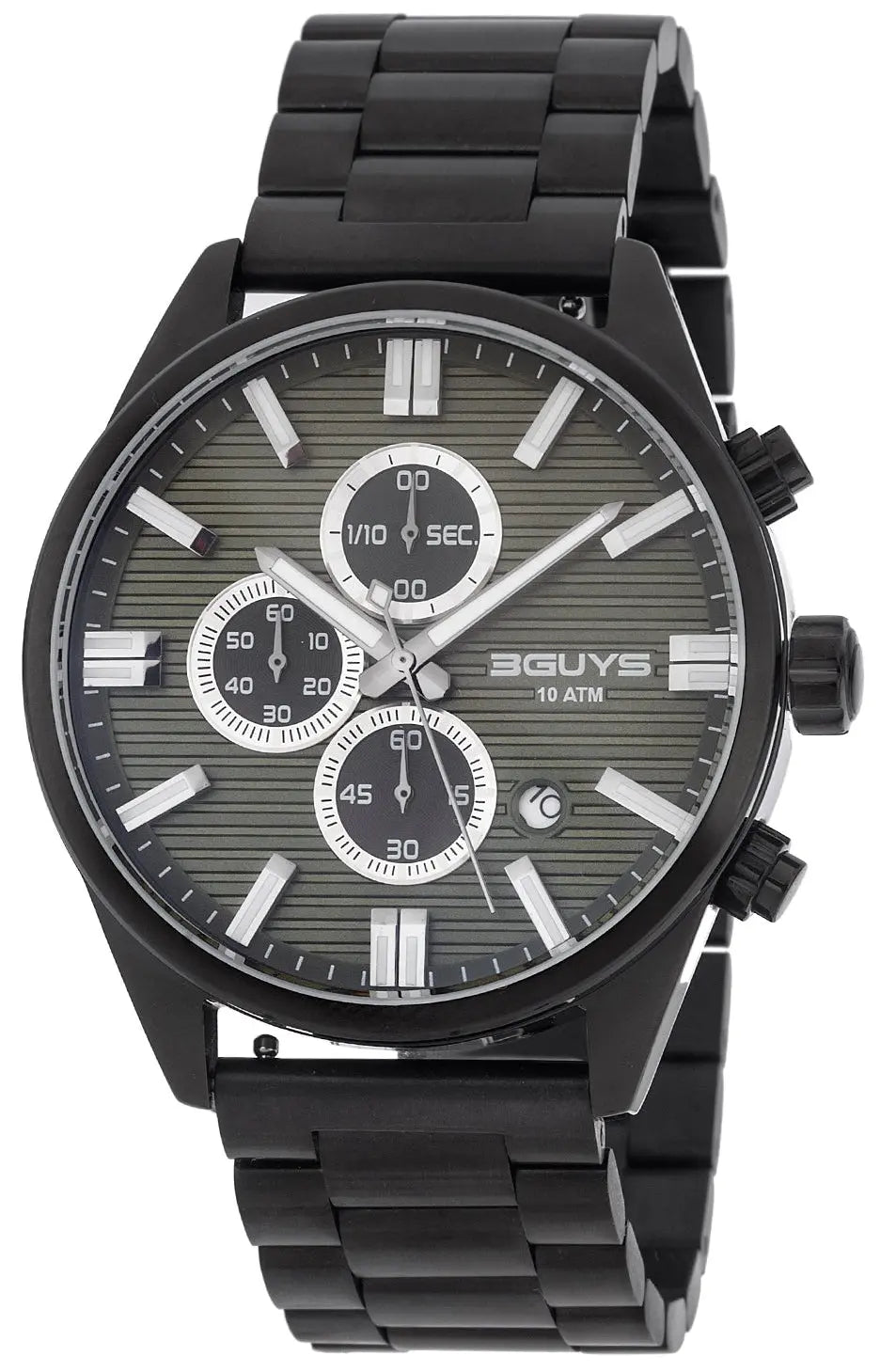 3GUYS 3G28023 Chronograph Black Stainless Steel Bracelet