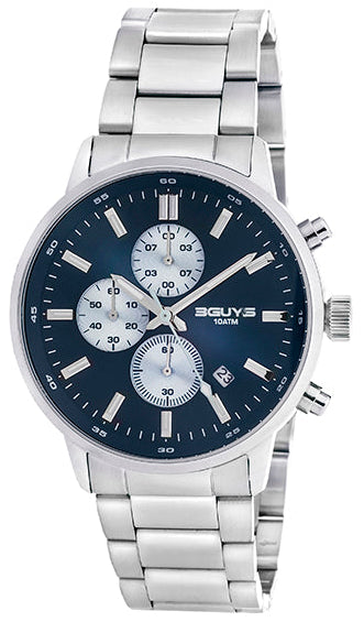 3GUYS 3G29003 Chronograph Silver Stainless Steel Bracelet