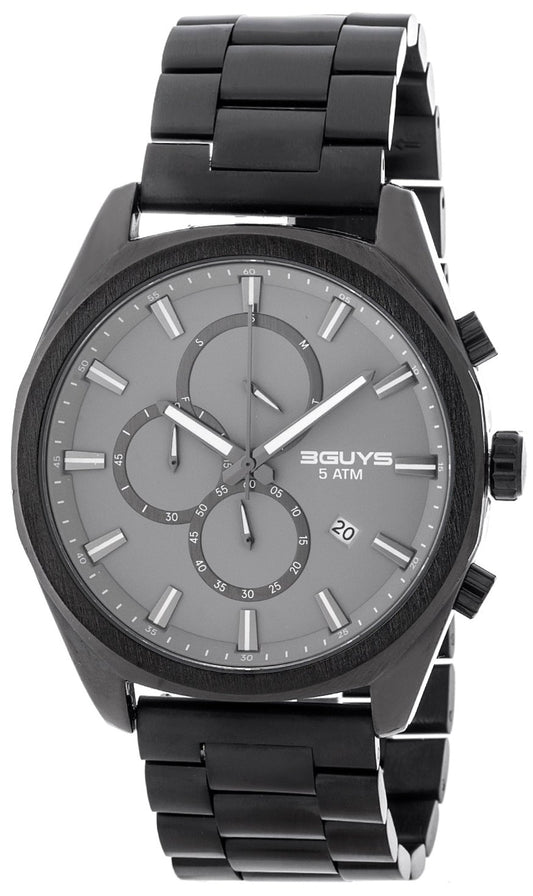 3GUYS 3G37024 Chronograph Black Stainless Steel Bracelet