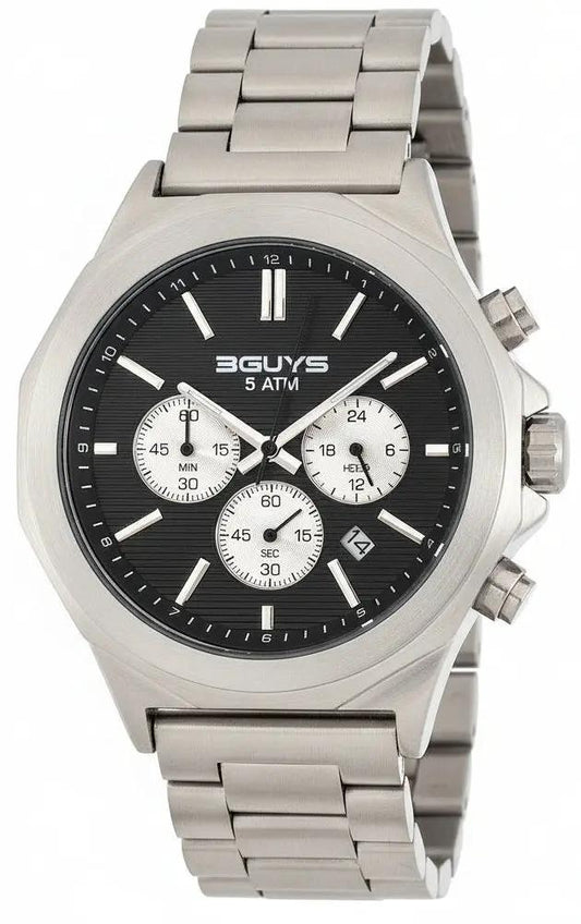3GUYS 3G40023 Chronograph Silver Stainless Steel Bracelet