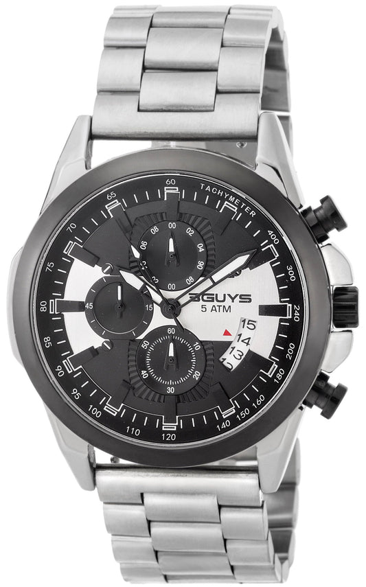 3GUYS 3G45023 Chronograph Silver Stainless Steel Bracelet