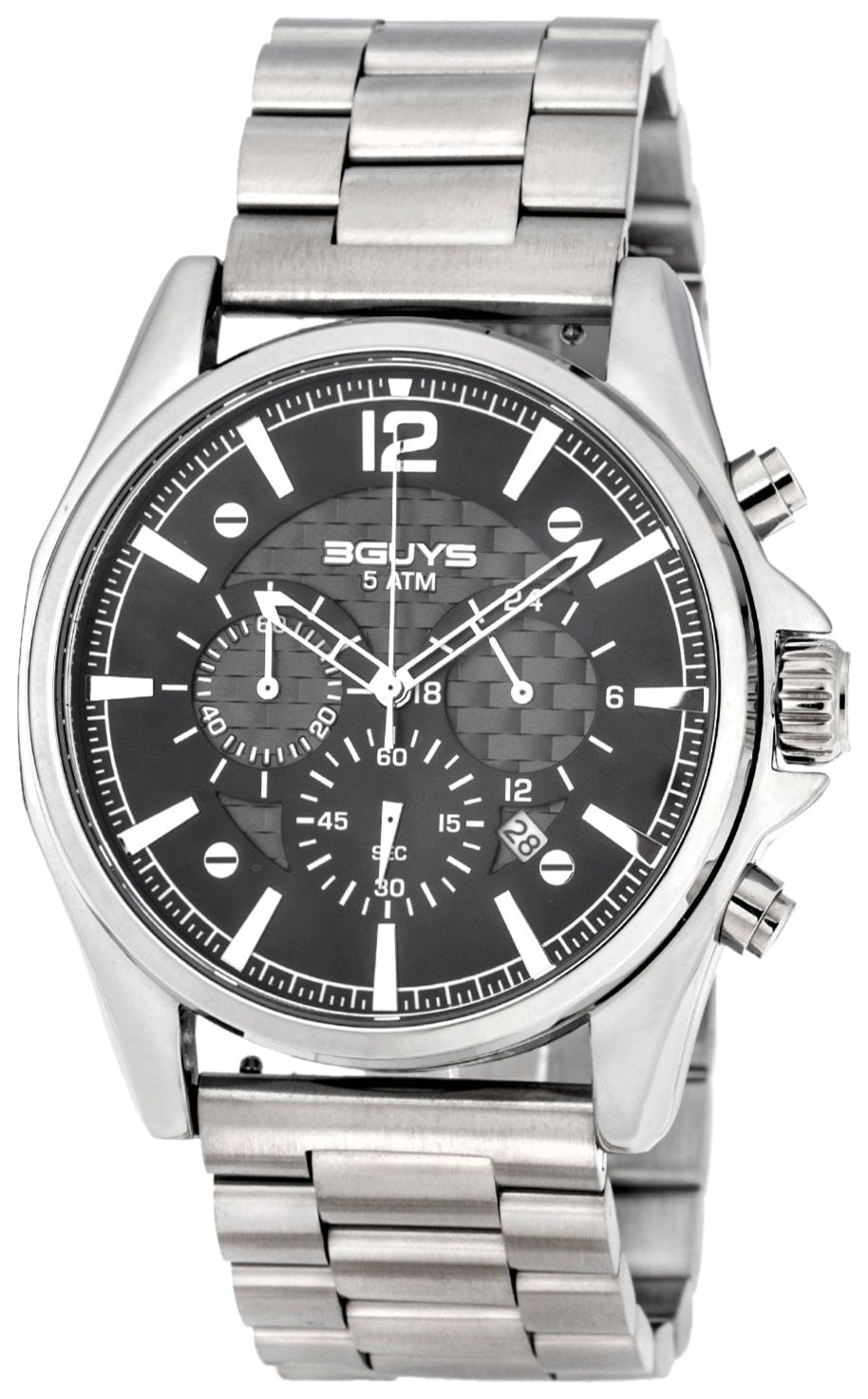 3GUYS 3G46021 Chronograph Silver Stainless Steel Bracelet