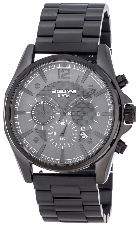 3GUYS 3G46022 Chronograph Black Stainless Steel Bracelet