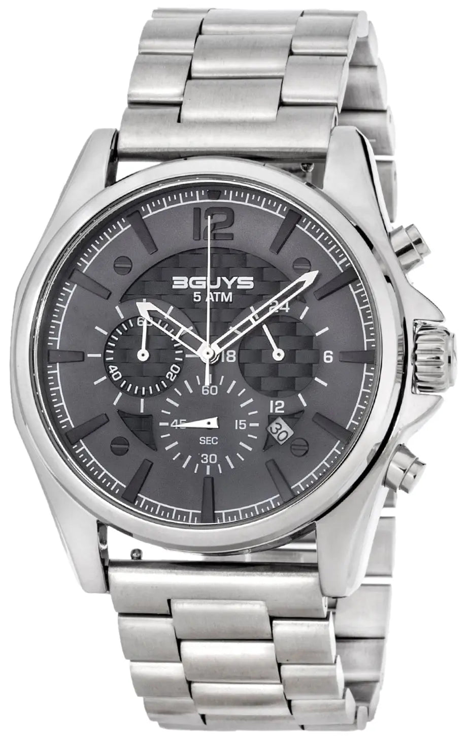 3GUYS 3G46023 Chronograph Stainless Steel Bracelet