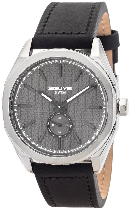 3GUYS 3G82001 Black Leather Strap