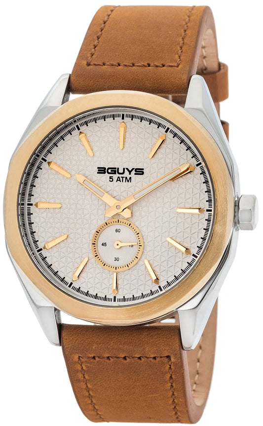 3GUYS 3G82004 Brown Leather Strap