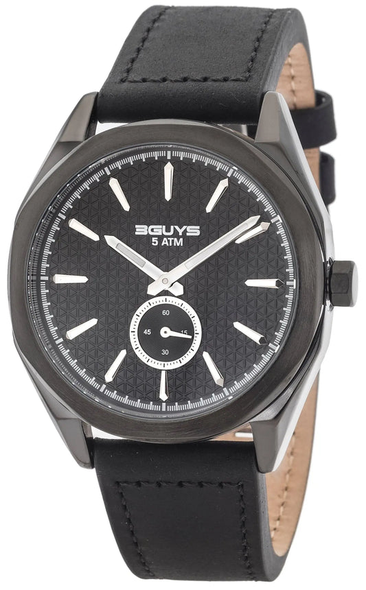 3GUYS 3G82006 Black Leather Strap