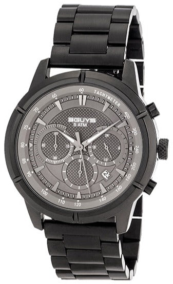 3GUYS 3G83022 Chronograph Black Stainless Steel Bracelet