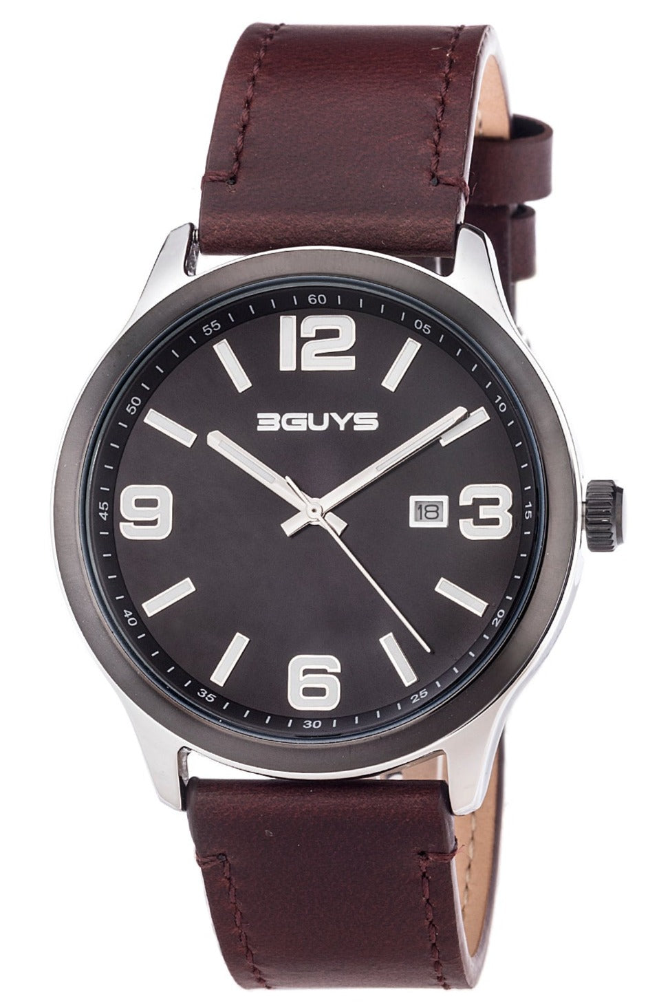 3GUYS 3G84001 Brown Leather Strap