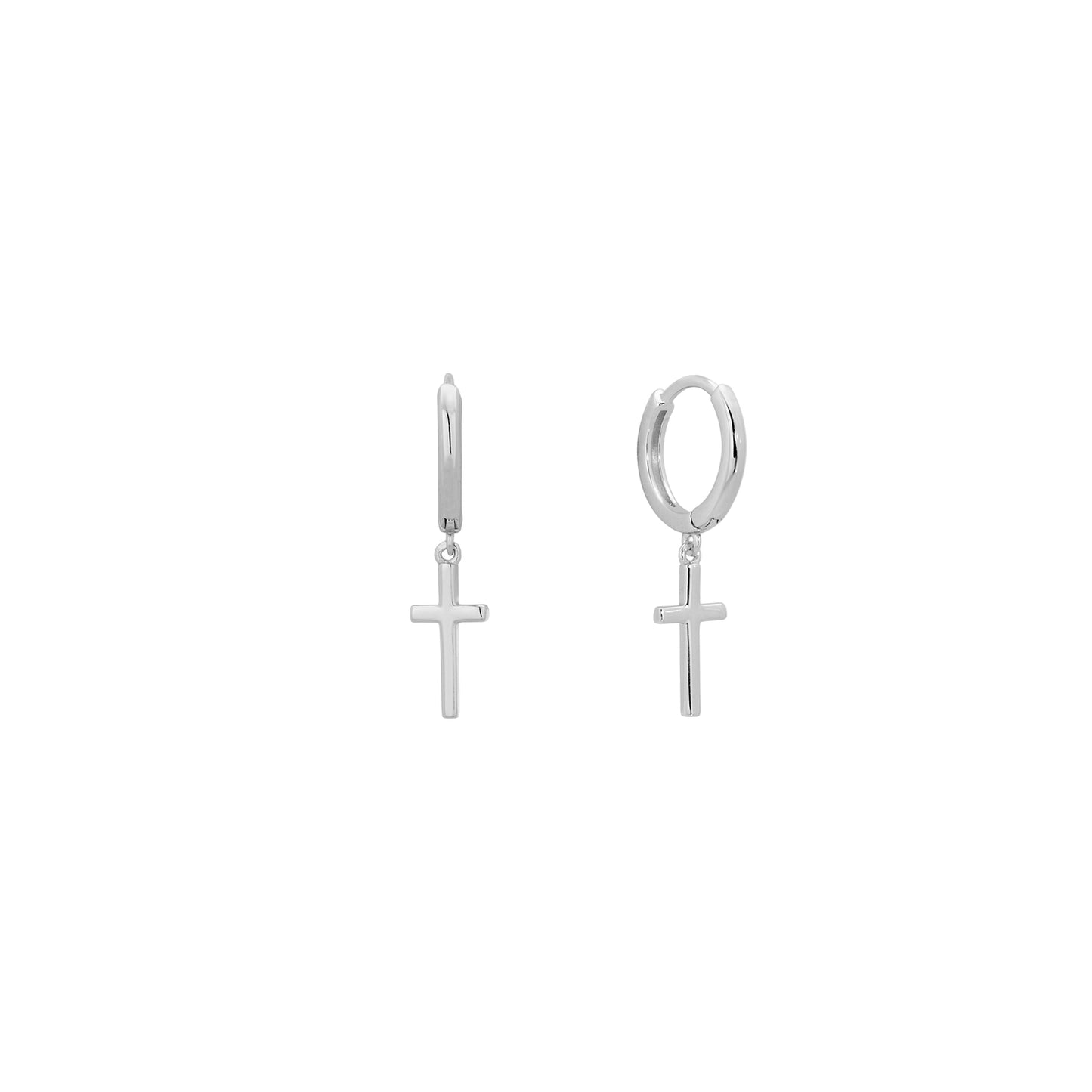 Earrings SC271-1 Crosses in Platinum Plated Silver