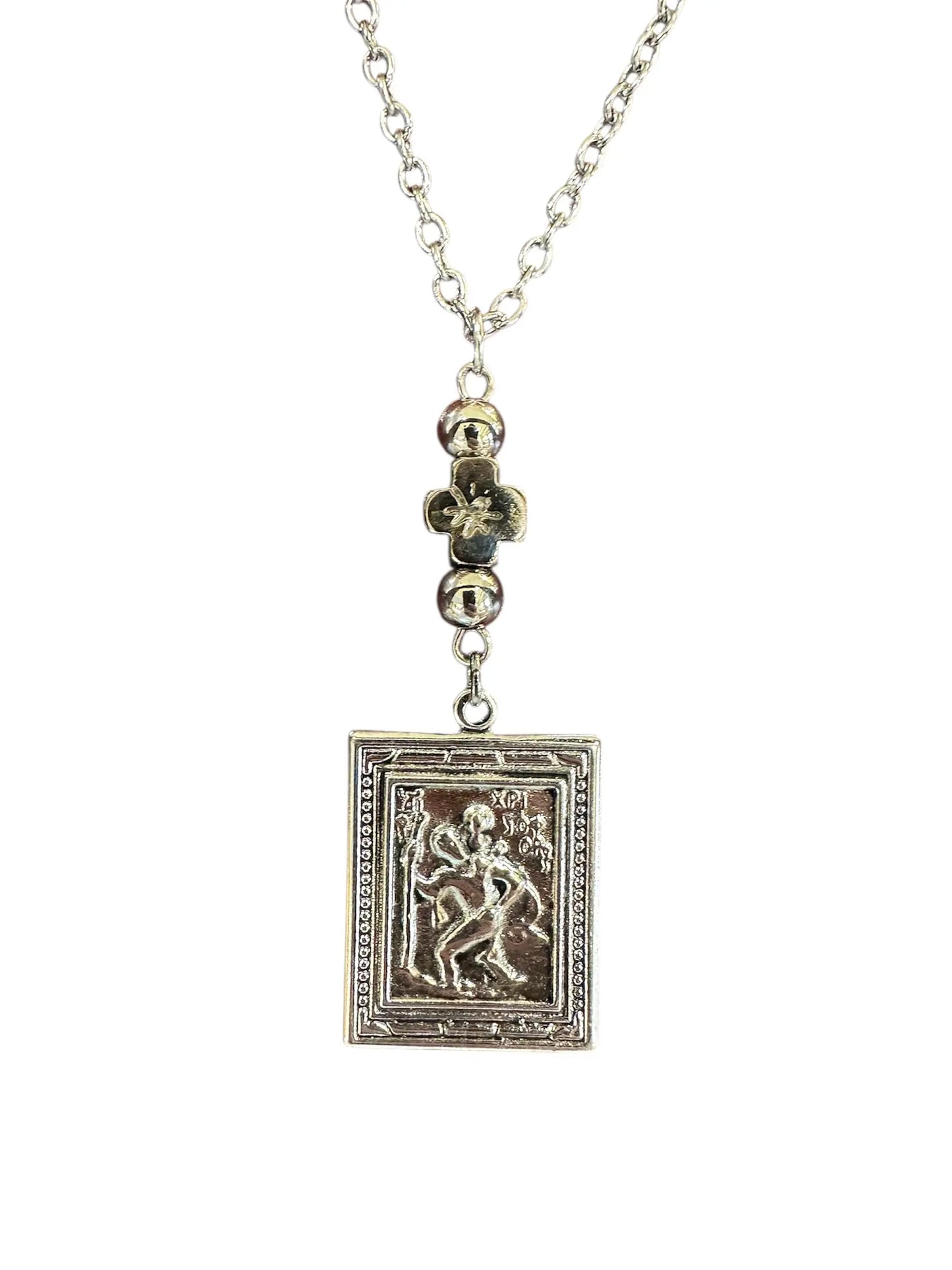 Φυλαχτό Αυτοκινήτου 40139 Διπλής Όψης Με Άγιο Χριστόφορο από Ατσάλι