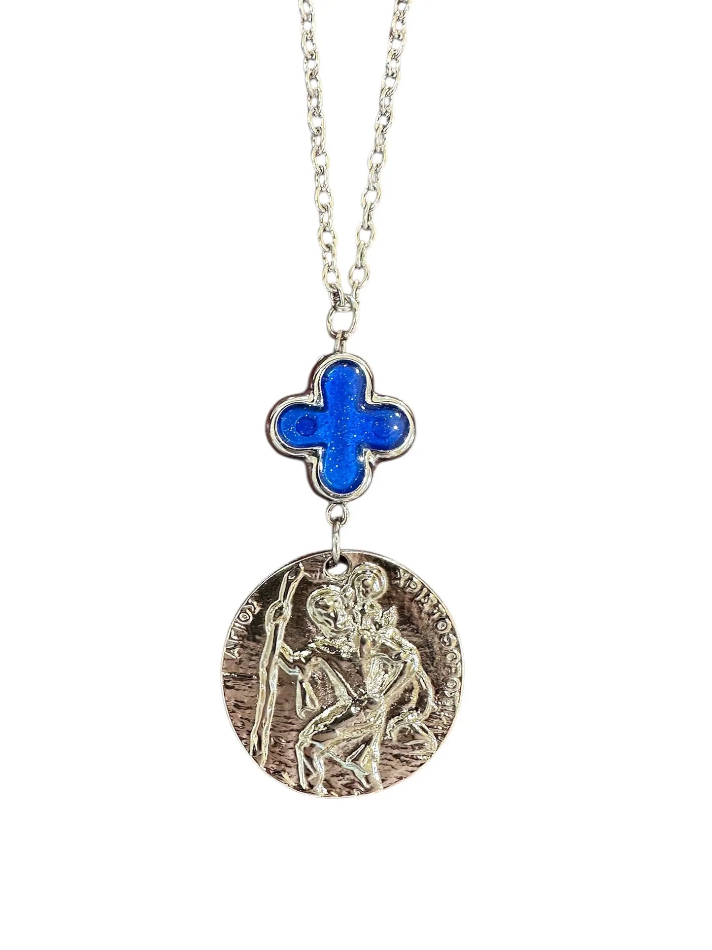 Φυλαχτό Αυτοκινήτου 40196 Διπλής Όψης Με Άγιο Χριστόφορο από Ατσάλι