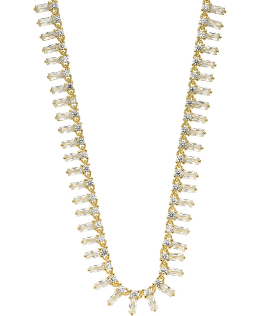 Breeze 411001.1 Gold Plated Silver Necklace with Zirconia