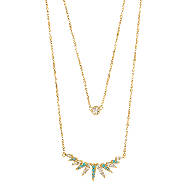 Breeze 413001.1 Gold Plated Silver Double Necklace