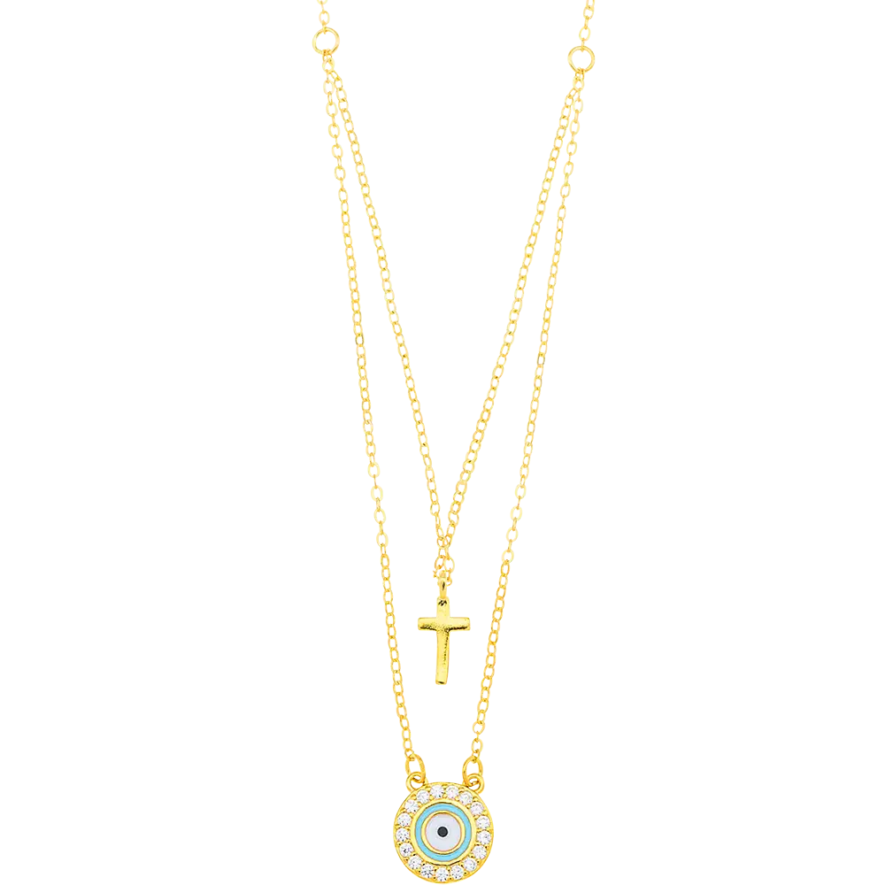 Breeze 413001.1 Gold Plated Silver Double Necklace
