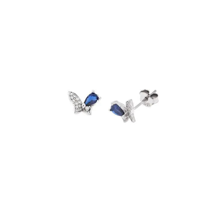 SC270-1W Stud Earrings in Platinum Plated Silver