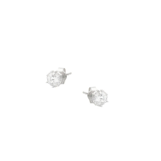 SC270-1W Stud Earrings in Platinum Plated Silver
