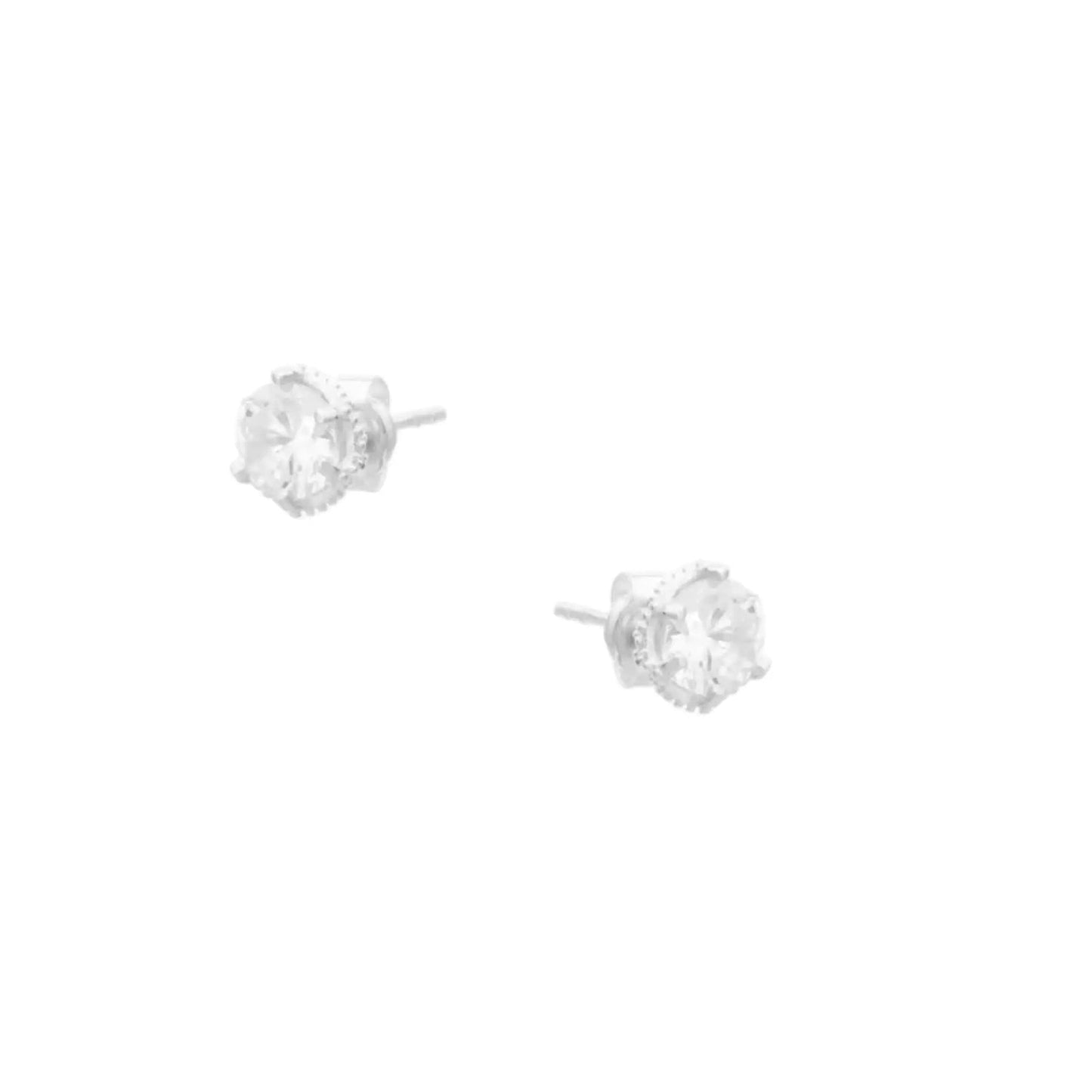 SC270-1W Stud Earrings in Platinum Plated Silver