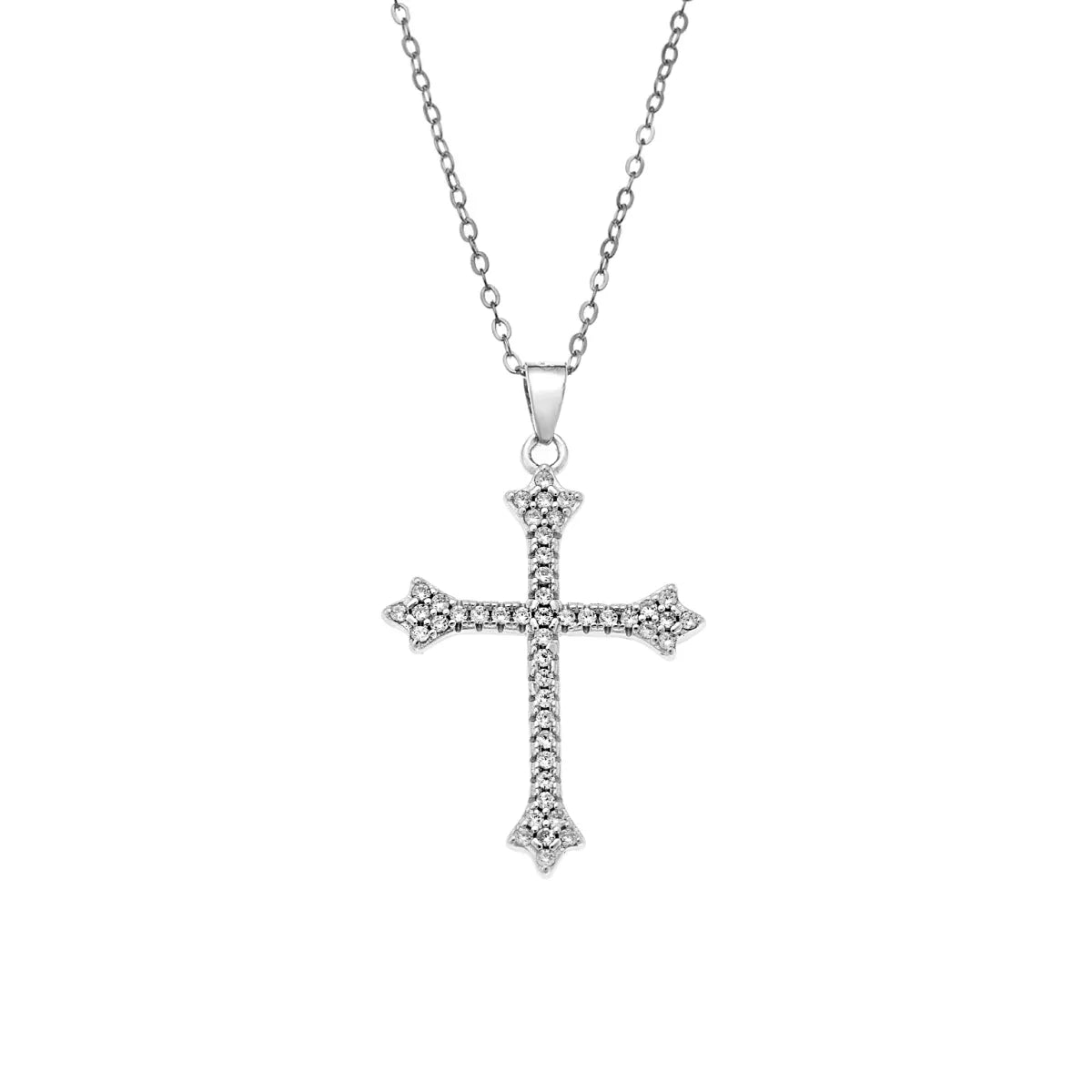 GM220W Zircon Heart Necklace In Platinum Plated Silver