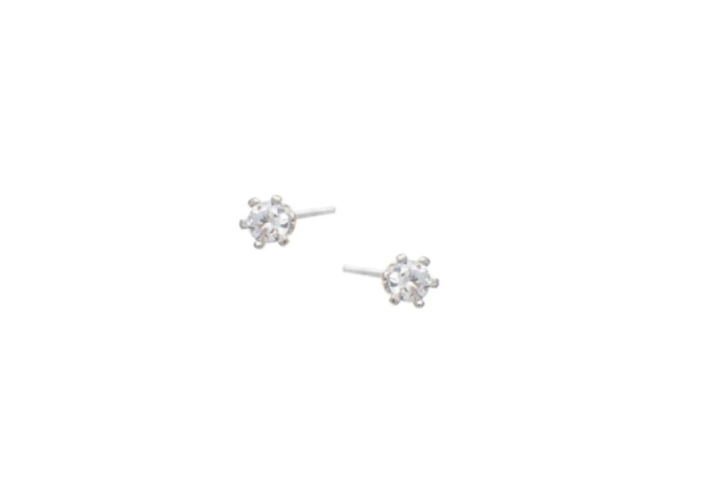 SC270-1W Stud Earrings in Platinum Plated Silver