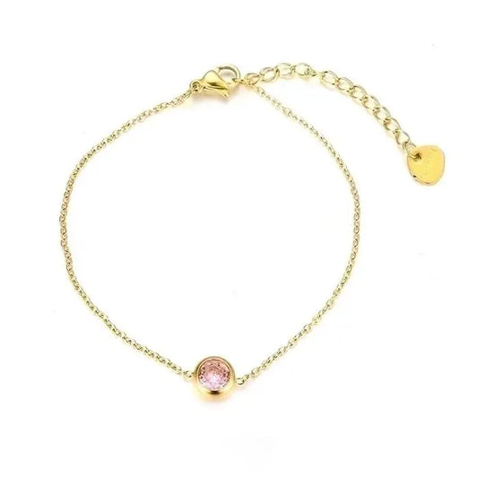 N00965G Riviera Stainless Steel Bracelet with Zirconia