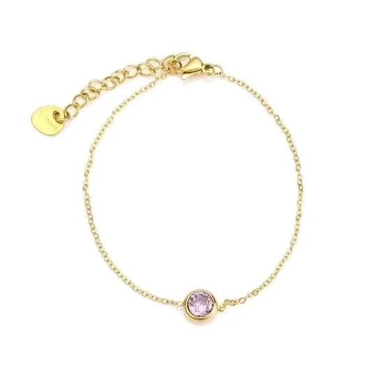 N00965G Riviera Stainless Steel Bracelet with Zirconia