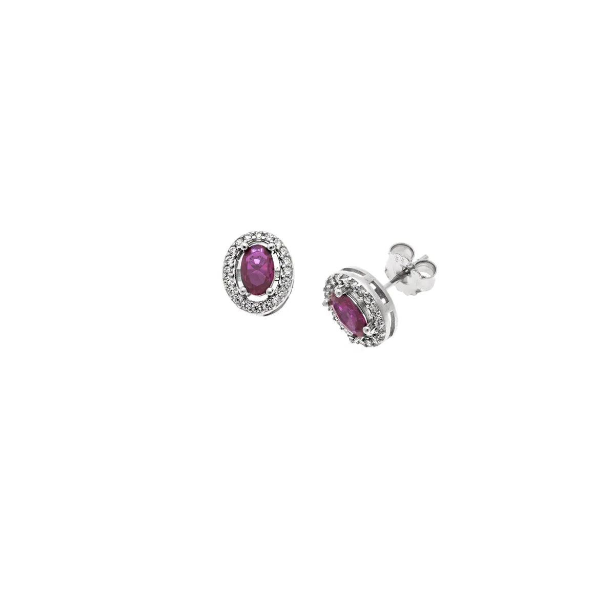 SC270-1W Stud Earrings in Platinum Plated Silver