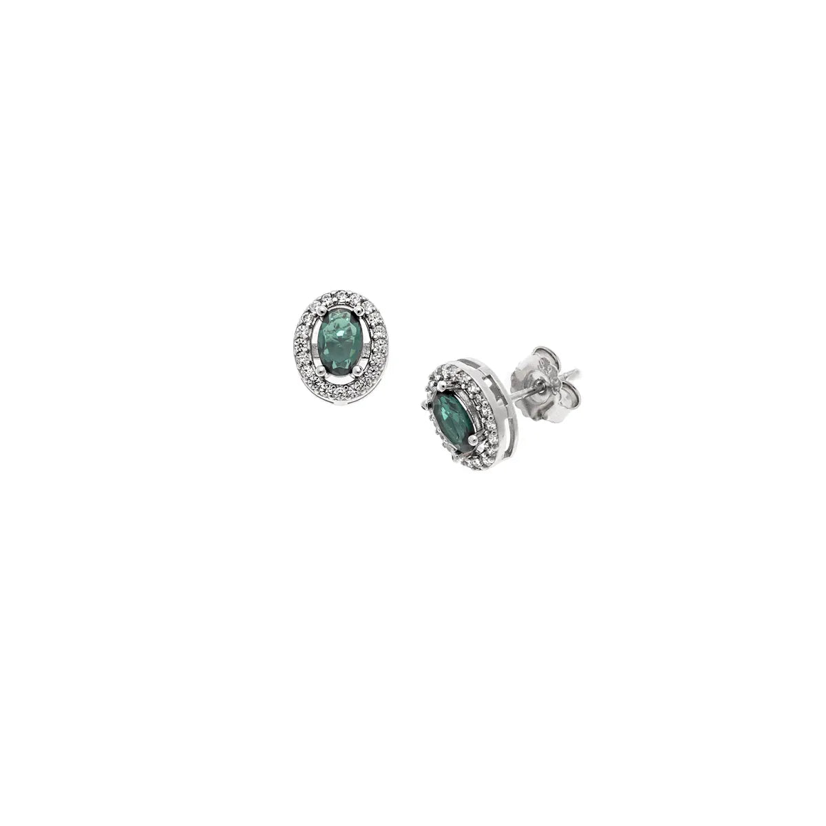 SC270-1W Stud Earrings in Platinum Plated Silver
